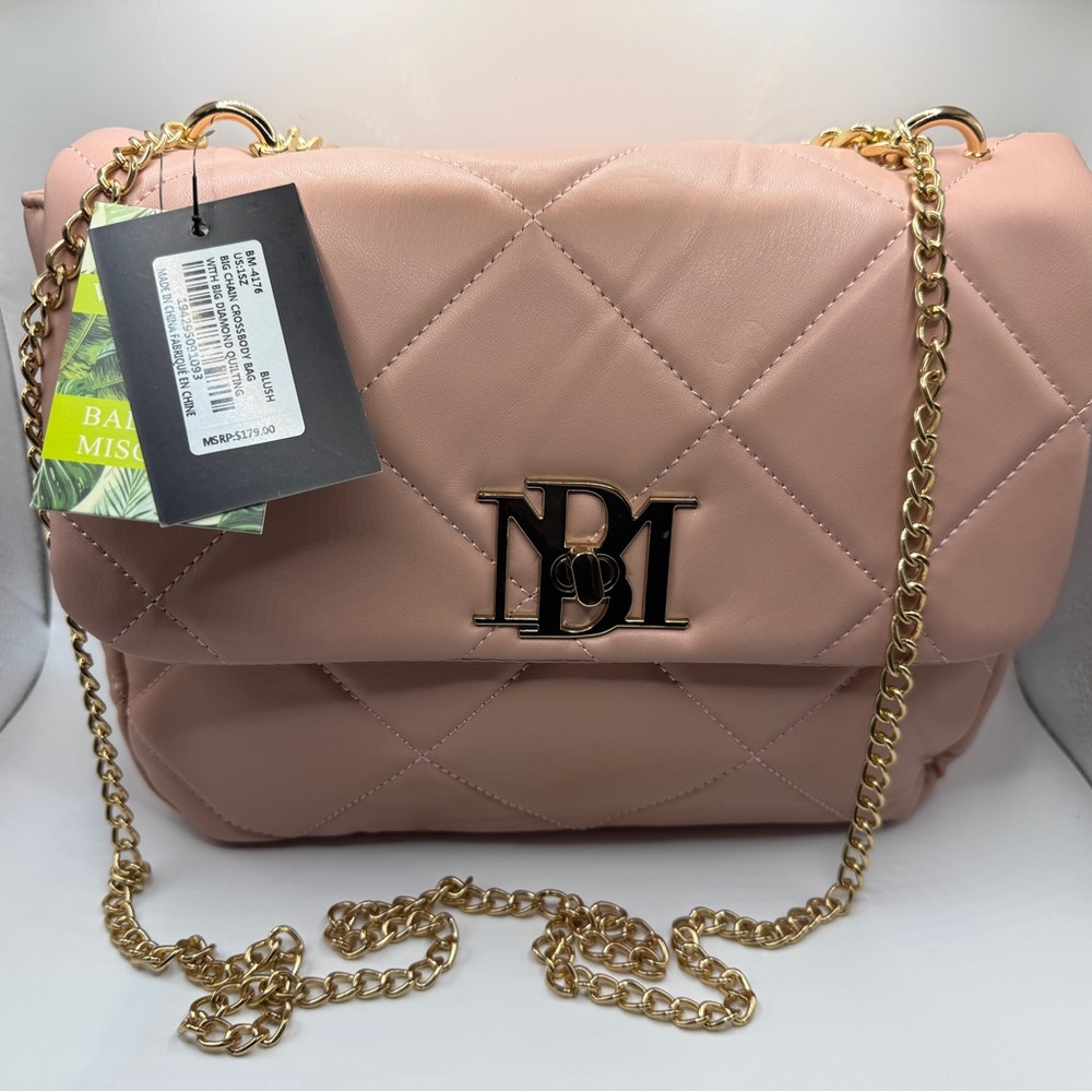 NWT Badgley Mischka Quilted Crossbody - Blush - Picture 2 of 10